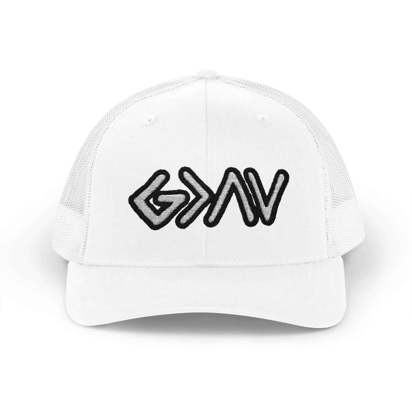 GOD>Ups & Downs Trucker Cap – Embroidered Snapback Mesh Hat