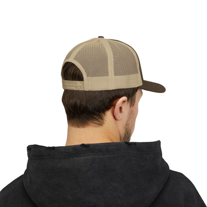 GOD>Ups & Downs Trucker Cap – Embroidered Snapback Mesh Hat