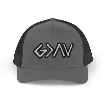GOD>Ups & Downs Trucker Cap – Embroidered Snapback Mesh Hat