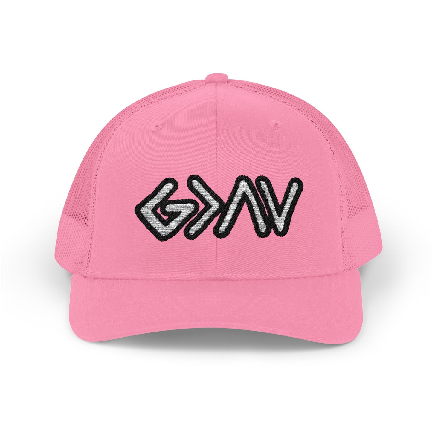 GOD>Ups & Downs Trucker Cap – Embroidered Snapback Mesh Hat