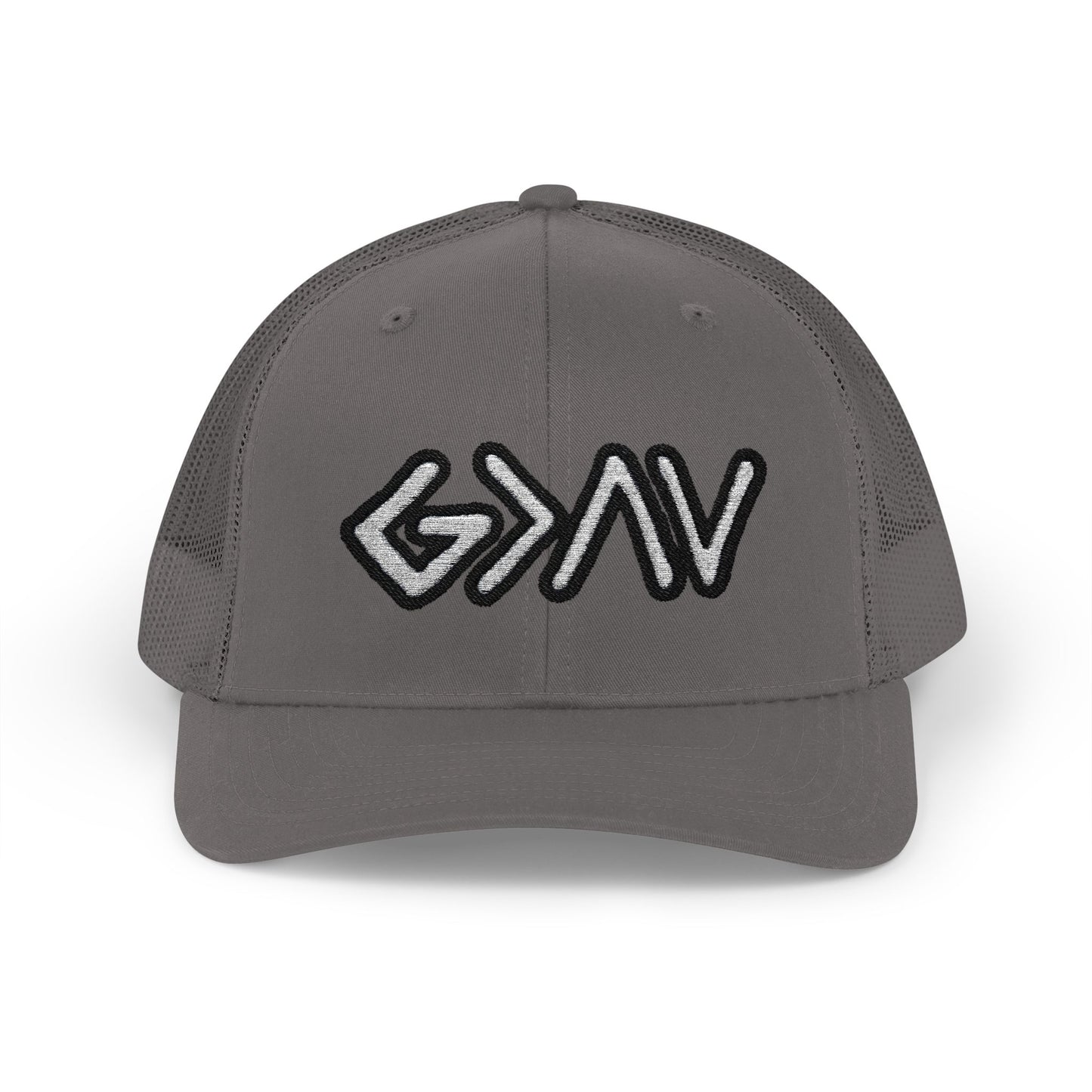 GOD>Ups & Downs Trucker Cap – Embroidered Snapback Mesh Hat