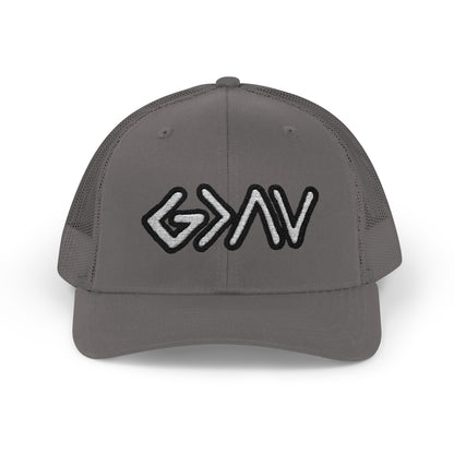 GOD>Ups & Downs Trucker Cap – Embroidered Snapback Mesh Hat