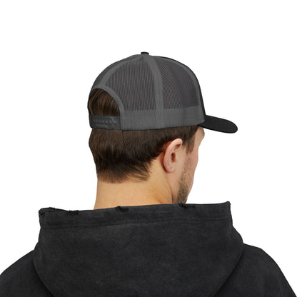 GOD>Ups & Downs Trucker Cap – Embroidered Snapback Mesh Hat