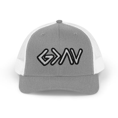 GOD>Ups & Downs Trucker Cap – Embroidered Snapback Mesh Hat
