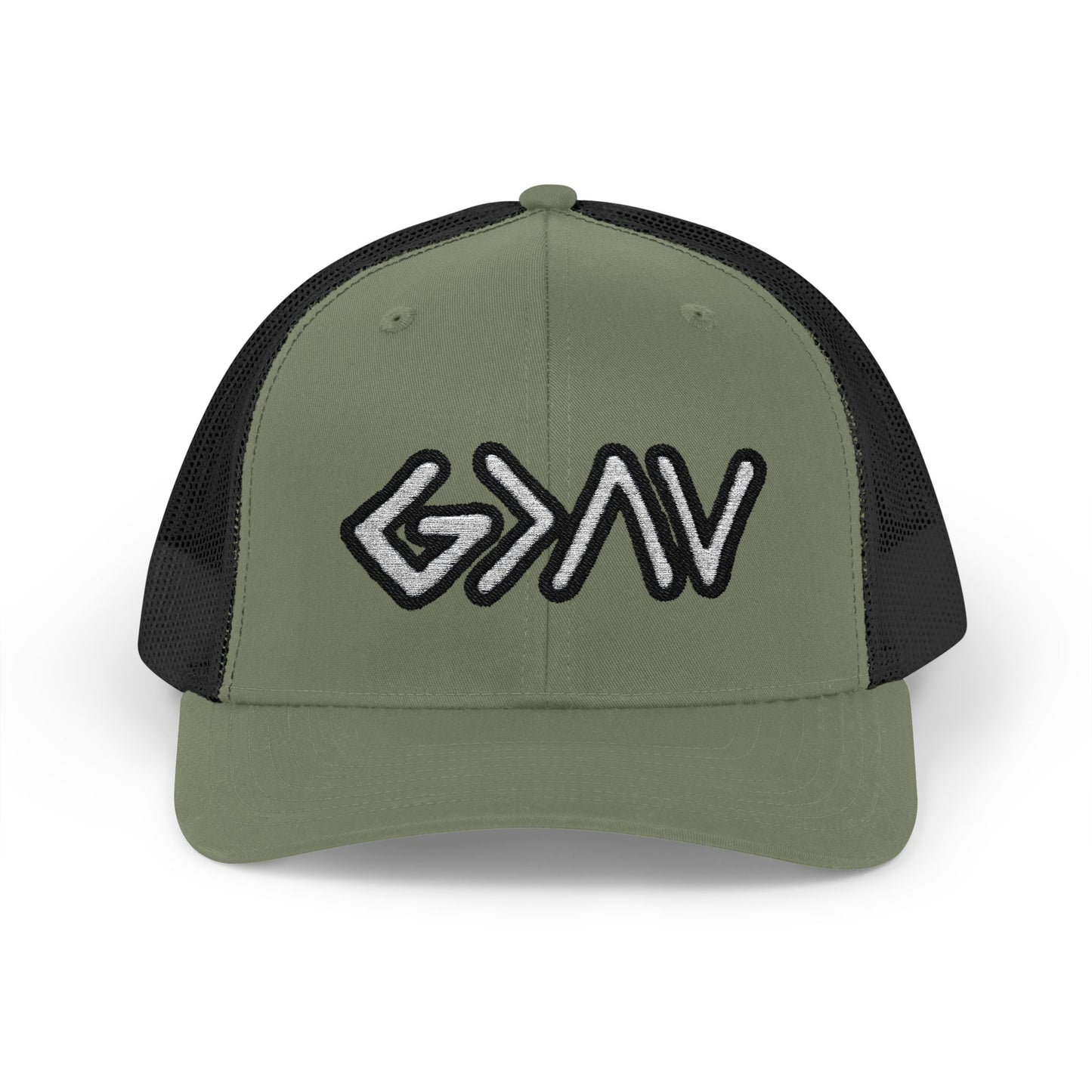 GOD>Ups & Downs Trucker Cap – Embroidered Snapback Mesh Hat