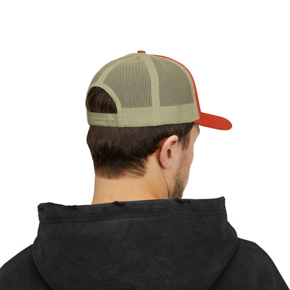 GOD>Ups & Downs Trucker Cap – Embroidered Snapback Mesh Hat